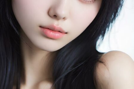 AI girl with black hair wallpaper