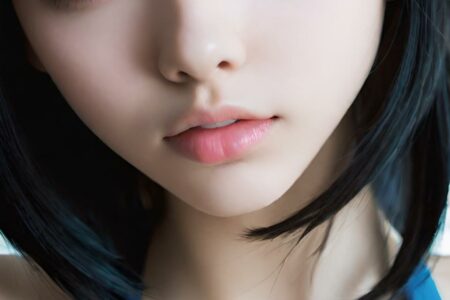 AI girl with black hair wallpaper