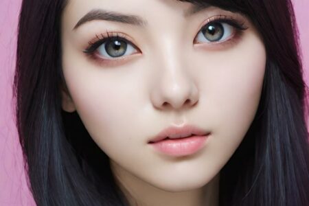 AI girl with black hair wallpaper