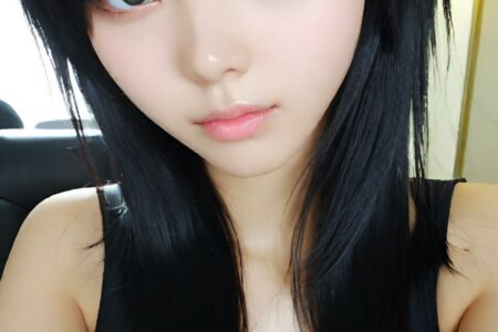AI girl with black hair wallpaper