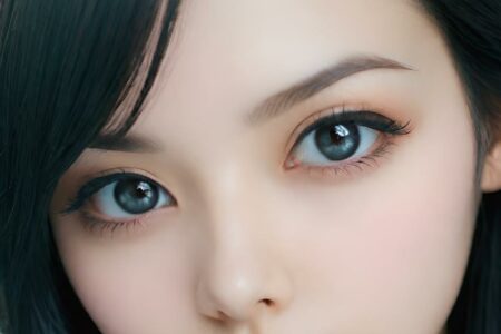 AI girl with black hair wallpaper