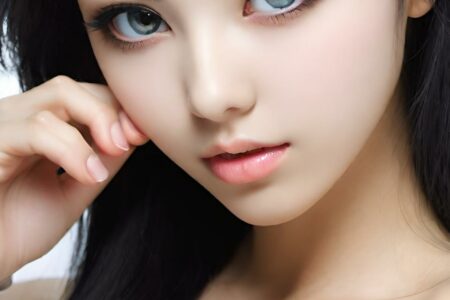 AI girl with black hair wallpaper