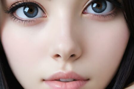AI girl with black hair wallpaper