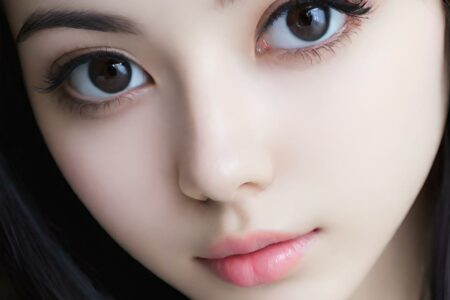 AI girl with black hair wallpaper