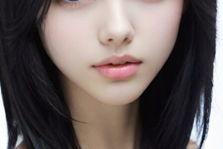 AI girl with black hair wallpaper