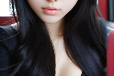 AI girl with black hair wallpaper