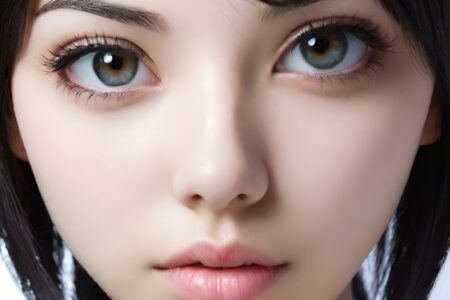 AI girl with black hair wallpaper