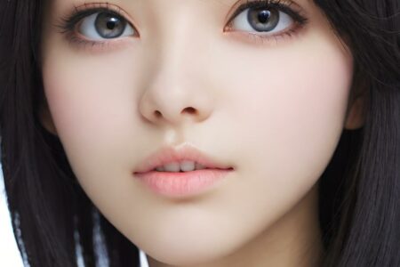 AI girl with black hair wallpaper