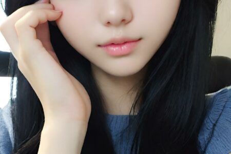 AI girl with black hair wallpaper
