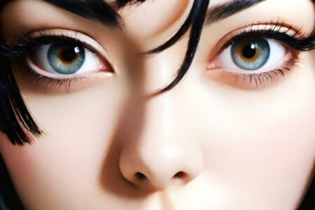 AI girl with black hair wallpaper