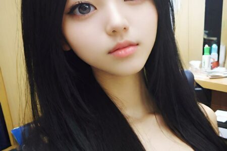 AI girl with black hair wallpaper
