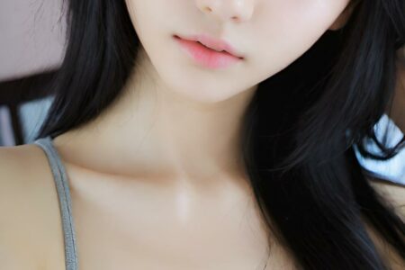 AI girl with black hair wallpaper