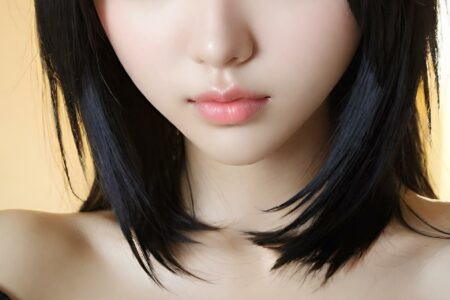 AI girl with black hair wallpaper