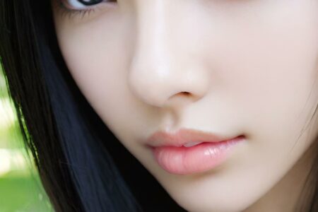AI girl with black hair wallpaper