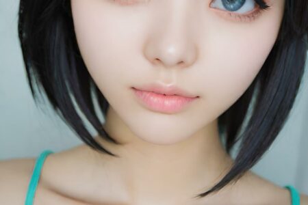 AI girl with black hair wallpaper