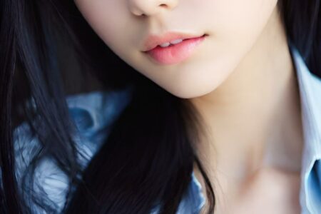 AI girl with black hair wallpaper