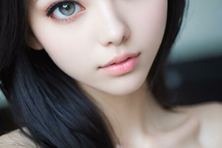 AI girl with black hair wallpaper