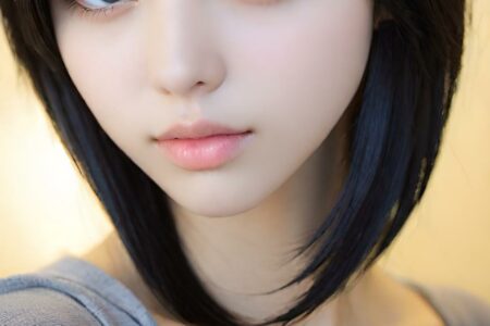 AI girl with black hair wallpaper