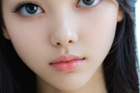 AI girl with black hair wallpaper