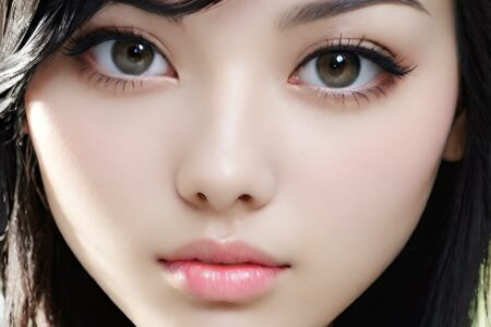 AI girl with black hair wallpaper