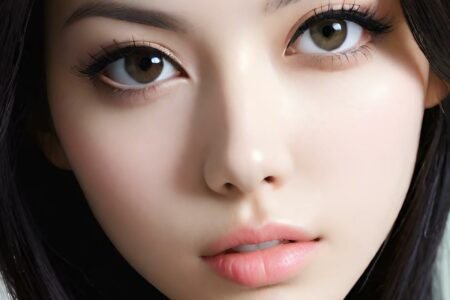 AI girl with black hair wallpaper