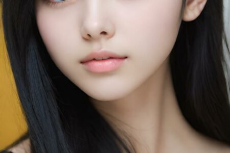 AI girl with black hair wallpaper