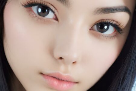 AI girl with black hair wallpaper