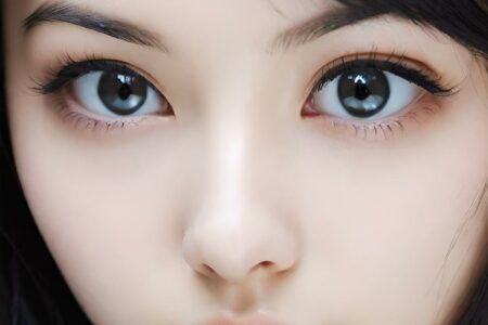 AI girl with black hair wallpaper
