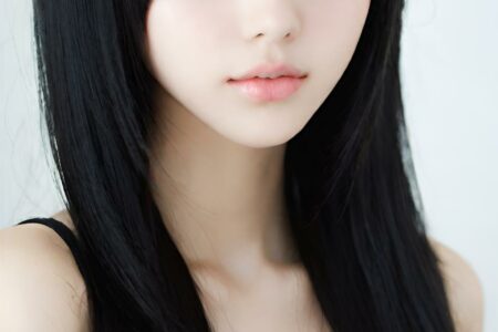 AI girl with black hair wallpaper
