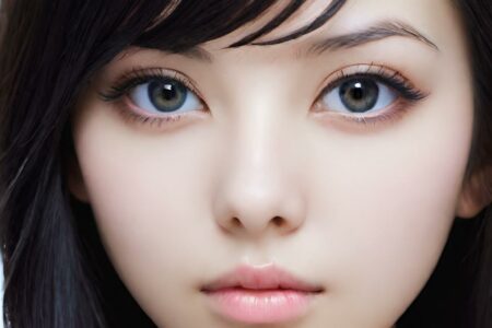 AI girl with black hair wallpaper