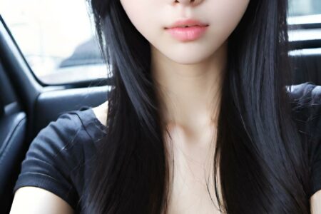 AI girl with black hair wallpaper