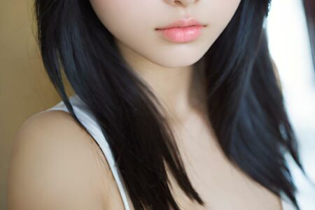 AI girl with black hair wallpaper