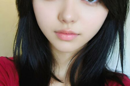 AI girl with black hair wallpaper