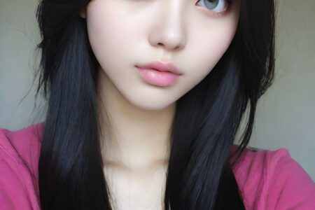 AI girl with black hair wallpaper