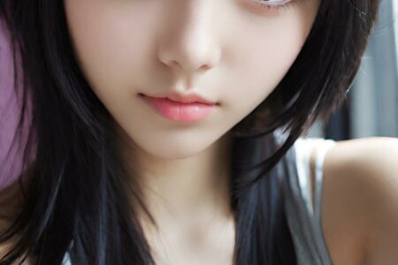 AI girl with black hair wallpaper