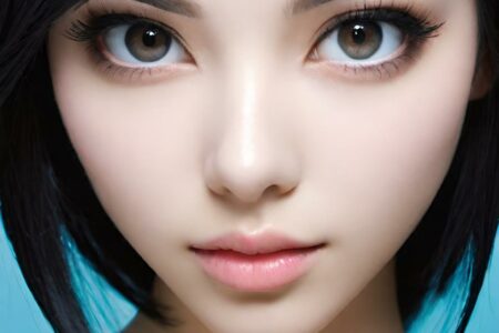 AI girl with black hair wallpaper