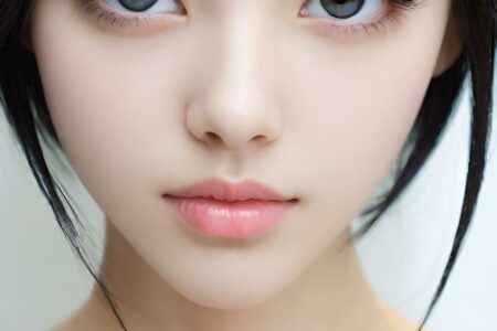 AI girl with black hair wallpaper