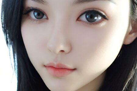 AI girl with black hair wallpaper