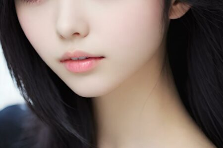 AI girl with black hair wallpaper