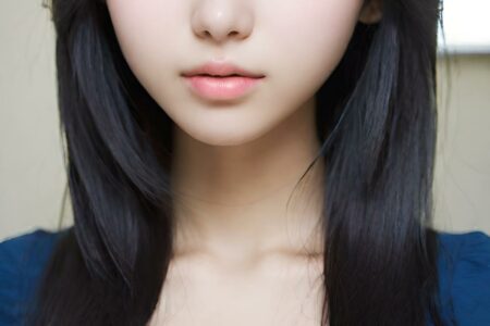 AI girl with black hair wallpaper