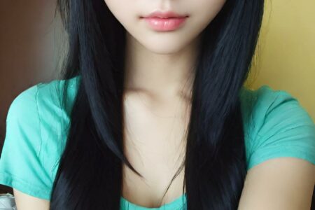AI girl with black hair wallpaper
