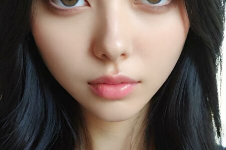 AI girl with black hair wallpaper