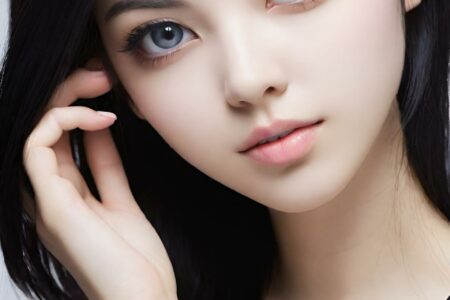 AI girl with black hair wallpaper