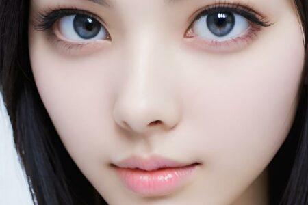 AI girl with black hair wallpaper