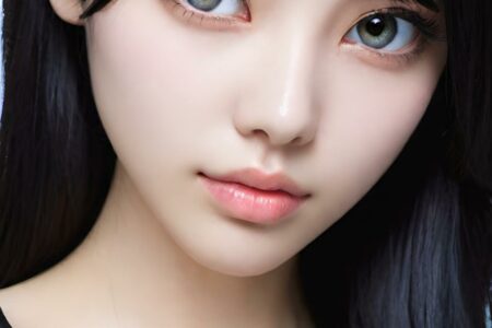 AI girl with black hair wallpaper