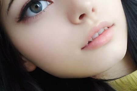 AI girl with black hair wallpaper