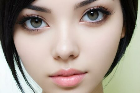AI girl with black hair wallpaper