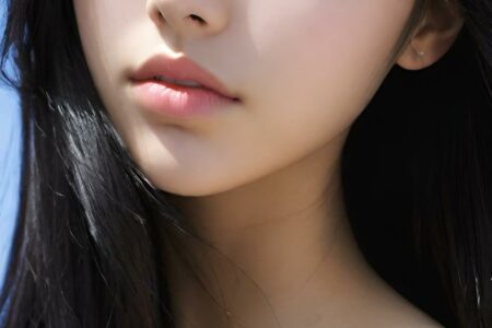 AI girl with black hair wallpaper