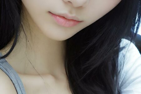 AI girl with black hair wallpaper