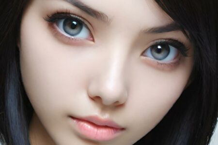 AI girl with black hair wallpaper